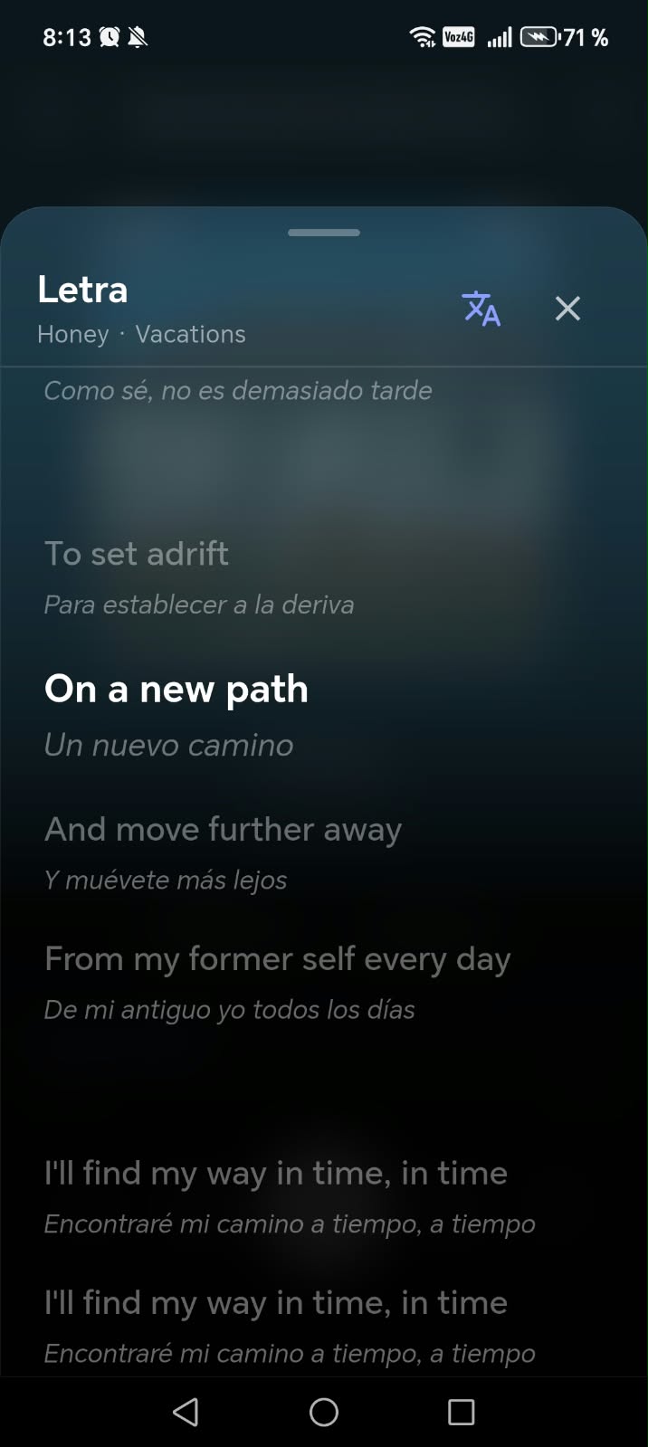 Heardy on Android: synced lyrics with translation